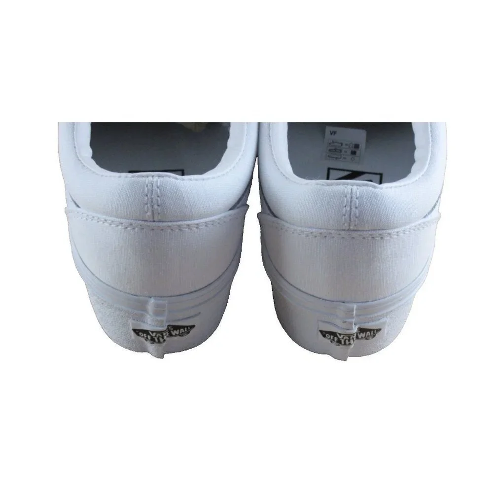 Vans Women's Old Skool Stackform True White Canvas Platform Shoes Size 8.5 NIB